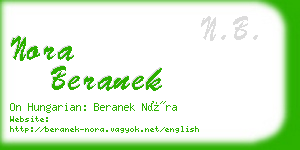 nora beranek business card